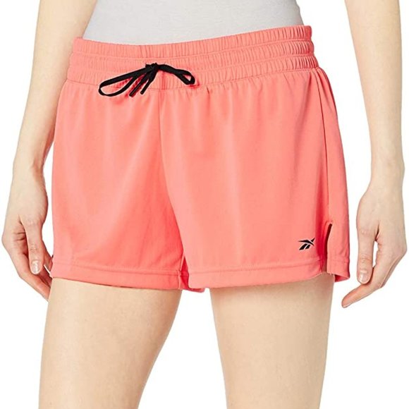 🆕Reebok Women's Training Essentials Workout Knit Poly Shorts,Twisted Coral, NWT - Picture 1 of 8